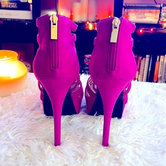 Gorgeous Just Fab Hot Pink*Fuchsia* 5β Platform Open Toe Stilettos! π π π€©ποΈ - Picture 9 of 16